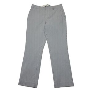 Ecru Madison Crop Straight Leg Pants Blue Stripe